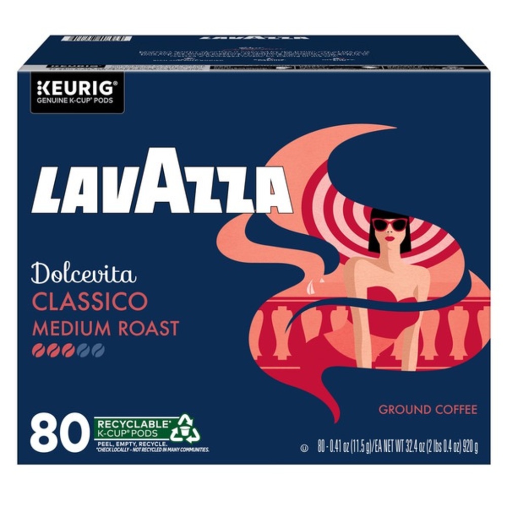 Lavazza Dolcevita Classico Medium Roast Coffee Pods Keurig 80 Count NEW